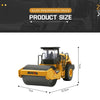 A yellow alloy engineering truck product size demonstration showing a roller with dimensions of 7cm and 15.5cm.