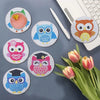 DIY Animal Diamond Painting Coaster Set with Wooden Base