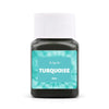 A dark bottle of Turquoise textile fabric dye kit with a white cap.