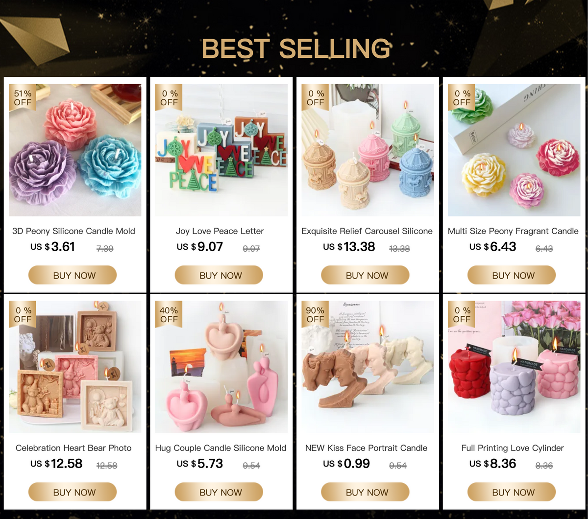 Mini Heart Silicone Mold for Candles, Soap & Resin