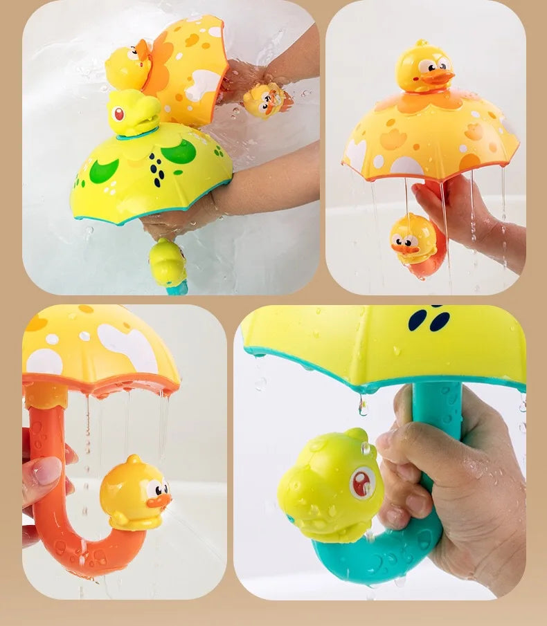 Rotating Water Umbrella Bath Toy for Toddlers – Duck & Dinosaur Sprinklers