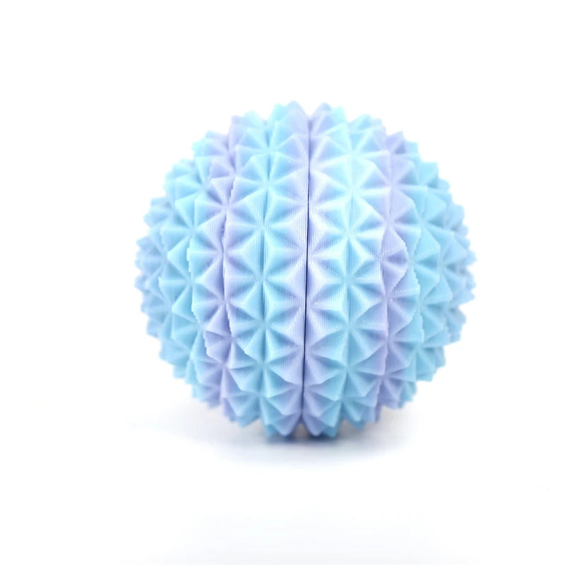 Light blue, textured 3D printed sensory fidget roller keychain for stress relief