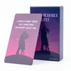 A purple box and a pink card from the Lovers Oracle 64-Card English Deck for Love Guidance.
