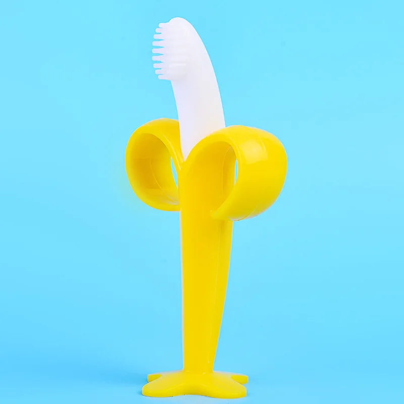 Baby Silicone Teething Brush – Banana Shape Soothing Toothbrush
