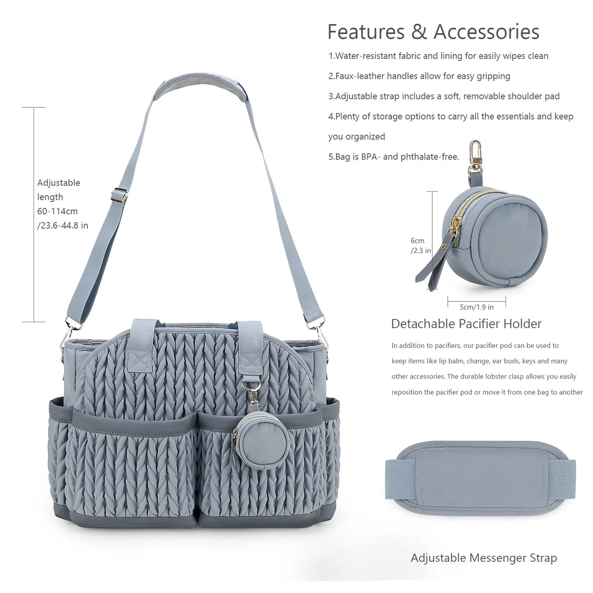 Waterproof Diaper Bag with Multiple Pockets for Parents