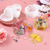 3-Piece Silicone Resin Mold Set with Lids — Heart, Hexagon & Flower Shapes
