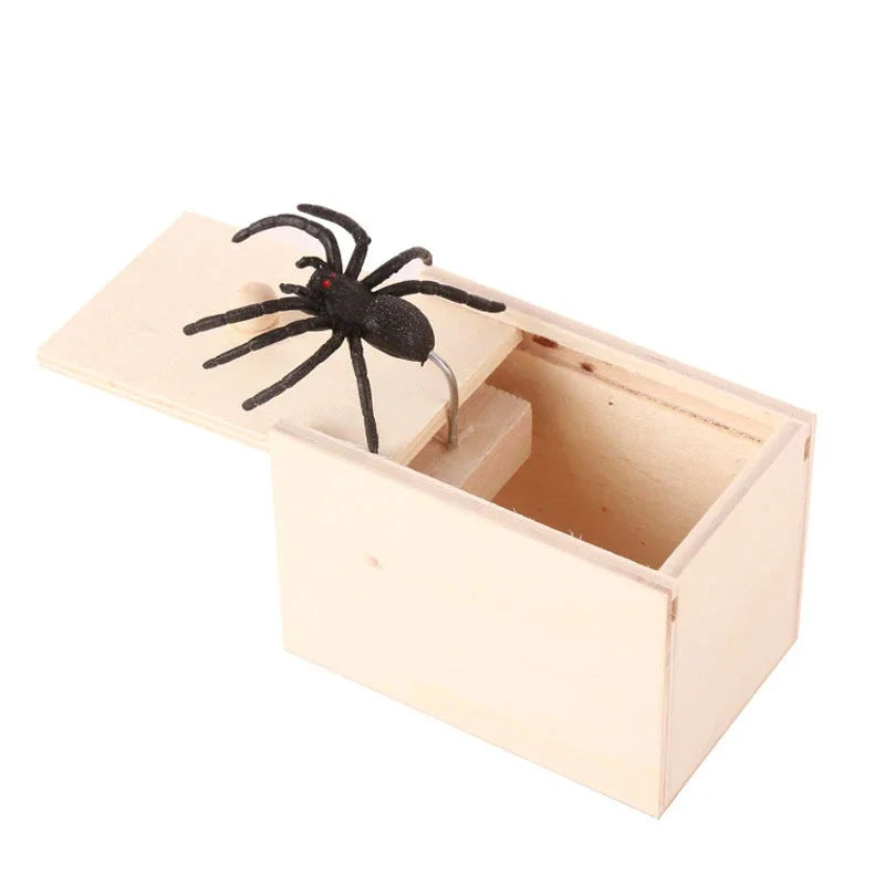Wooden Spider Surprise Prank Box