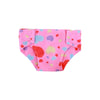 Pink soft doll underwear featuring a pattern of hearts and small colored dots