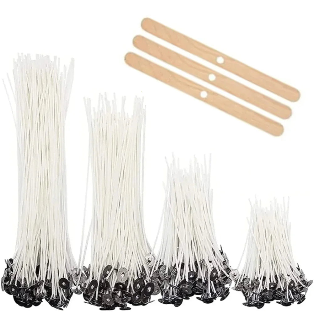 Cotton Candle Wicks Kit with Metal Stands (50-Piece)