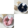 Plush Knit Scrunchie Hair Ties with Leather Accent