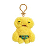 A yellow Fuggler funny plush monster keychain with a quirky rabbit design.