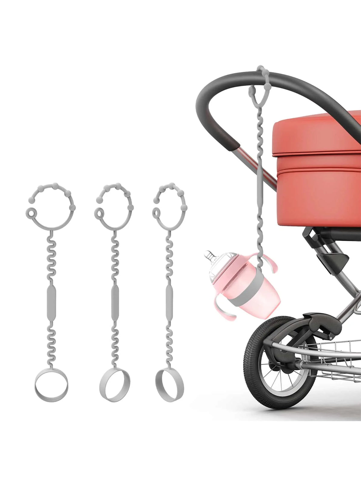 Adjustable Silicone Pacifier Clip with Anti-Drop Chain