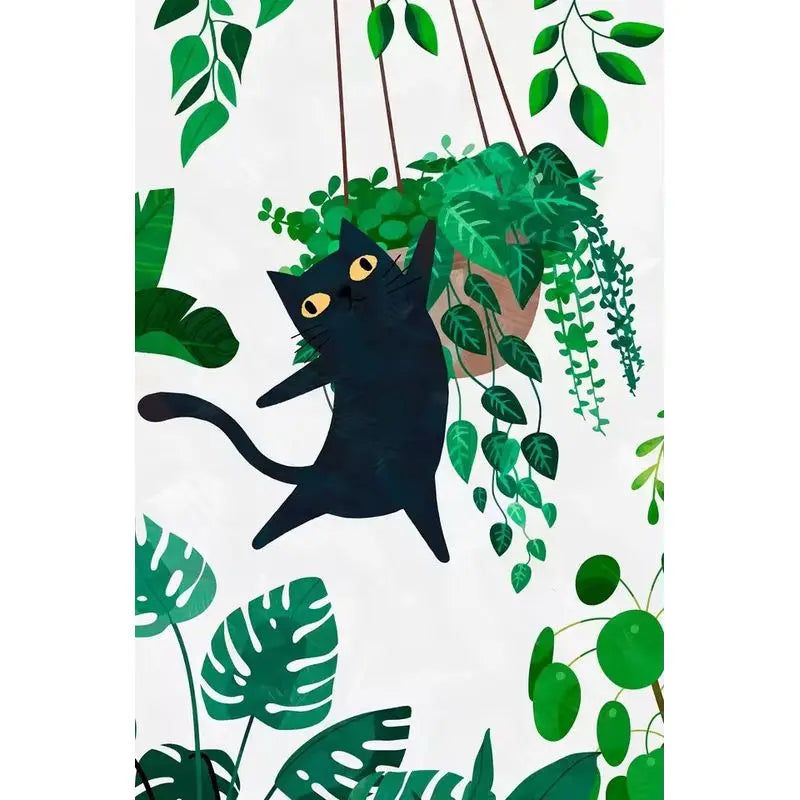 Black Cat & Plant Paint by Numbers Kit