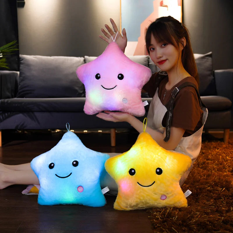 Glowing Star Pillow with Soft LED Light