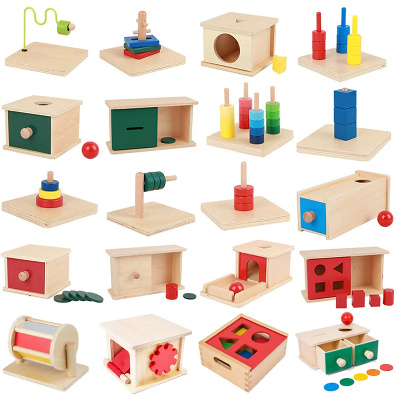 Wooden Montessori Object Permanence Toy for Toddlers