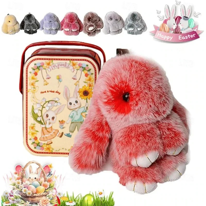 Plush Bunny Keychain Charm