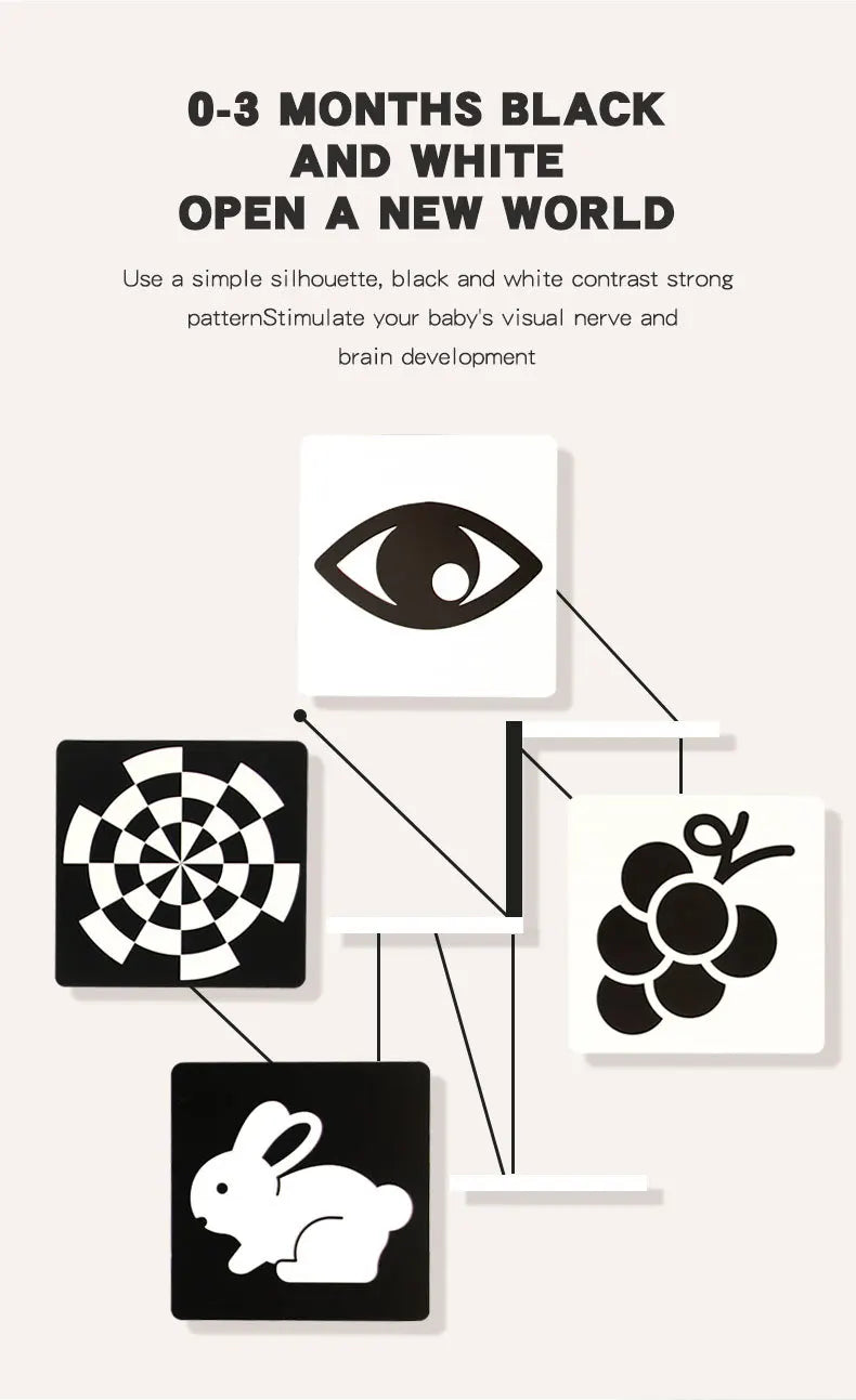 High-Contrast Baby Flash Cards for Visual Development
