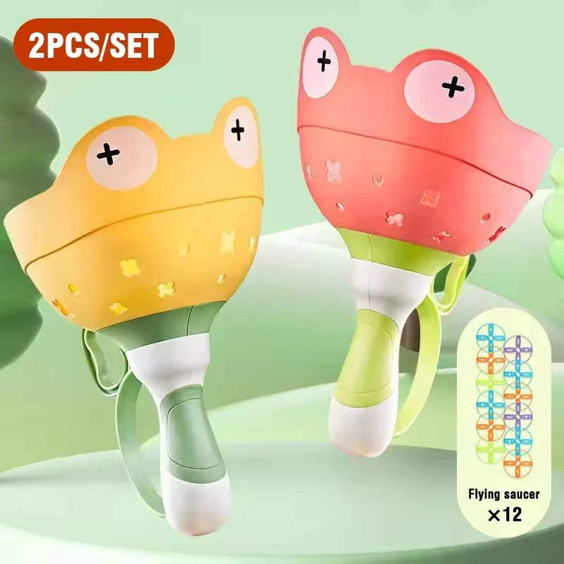 Pull-String Flying Saucer Launcher Toy for Kids