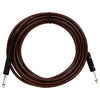 A coil of brown instrument cable with black connectors and noise reduction shielding.