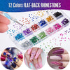 12-Color Glass AB Rhinestone Nail Art Kit
