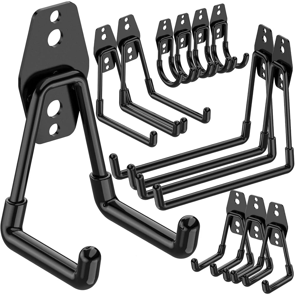 Heavy Duty Steel Wall Mount Hooks for Garage & Garden Organization