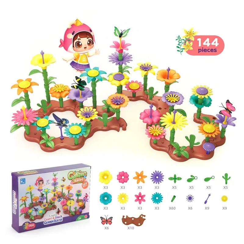 Creative Flower Garden Building Playset for Kids