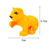 A bright yellow lion-shaped building block for children.