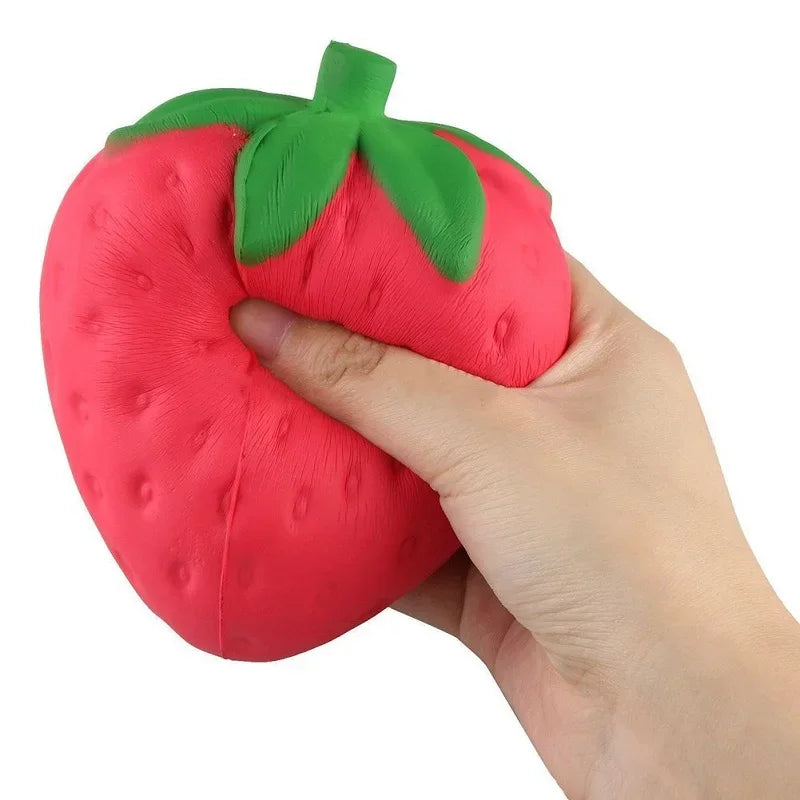 Giant Strawberry Squishy Stress Relief Toy – Soft Sensory Fidget for Calm & Relaxation