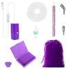A purple electric diamond painting pen kit with a USB suction tool, including the pen, storage pouch, and diamond painting su