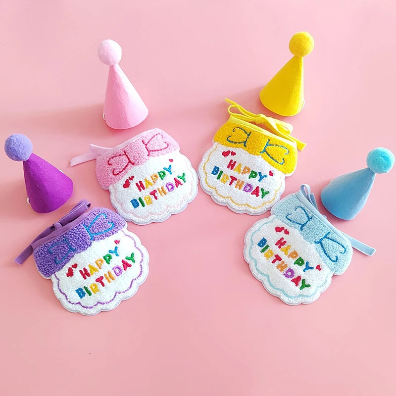 Pet Birthday Hat and Bib Celebration Set