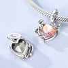 925 Sterling Silver Heart Charm Beads for Bracelets and Necklaces
