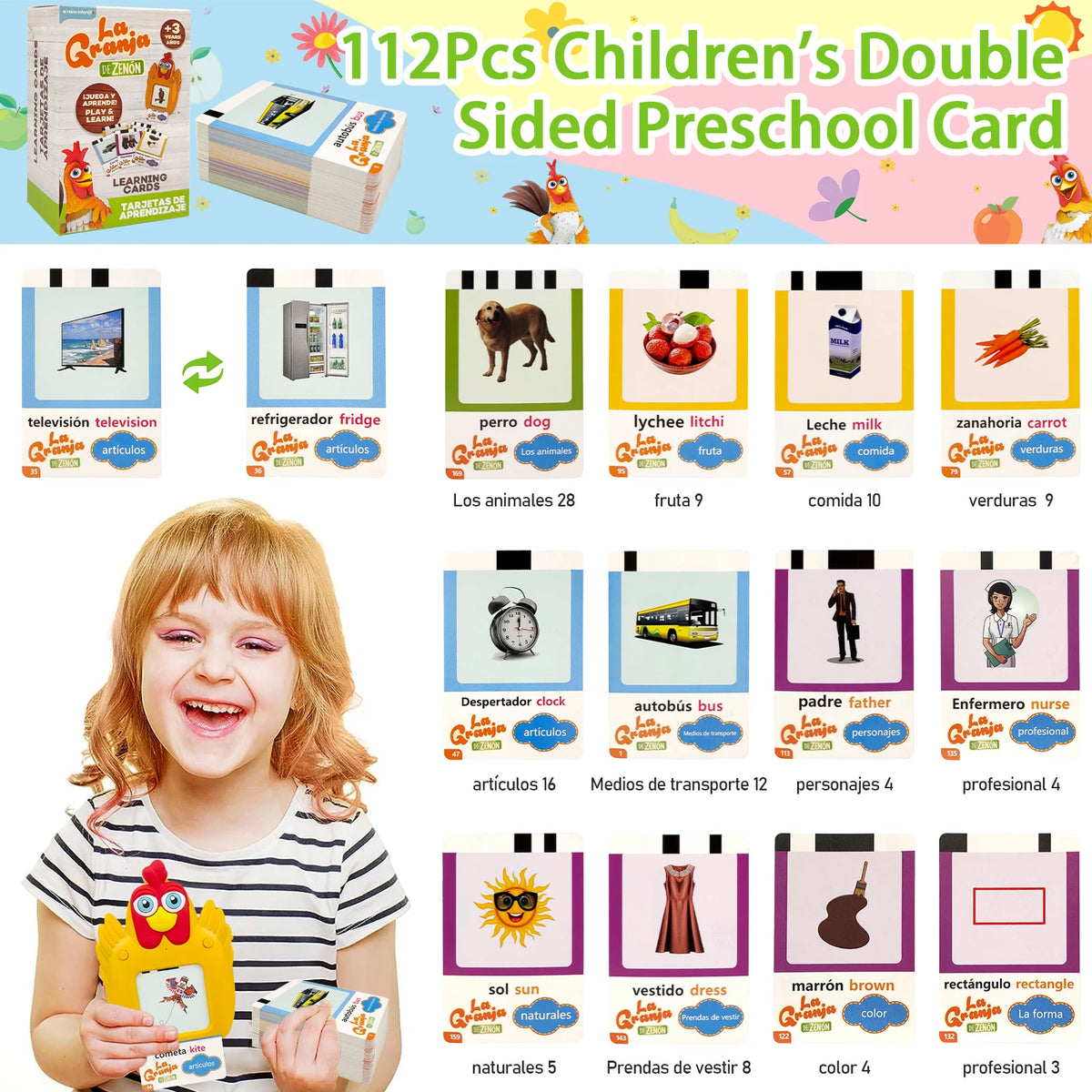 Bilingual Talking Flash Cards for Toddlers – English & Spanish Learning Toy with 224 Sight Words