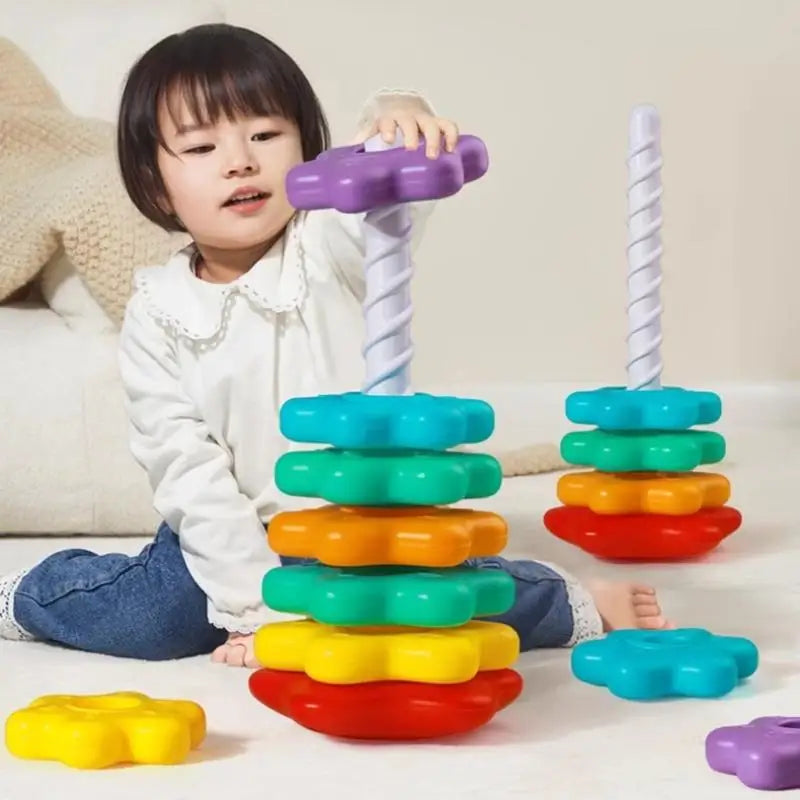 Montessori Rainbow Spinning Stacking Toy