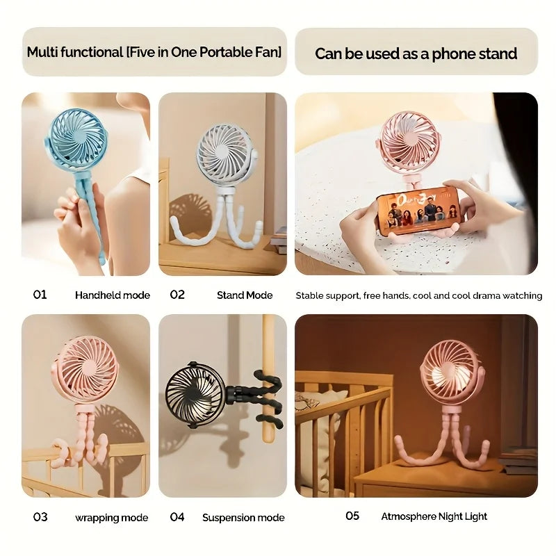 Flexible Mini USB Fan with Tripod Stand
