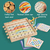 Wooden lacing boards with colorful cotton ropes and practice cards for children's threading skills