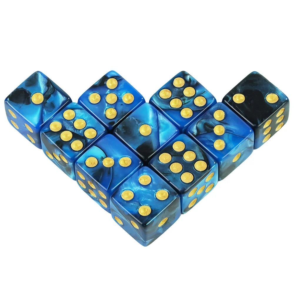 Classic Acrylic Dice Set – 12mm Six-Sided with Standard Dots