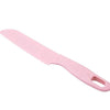Pink plastic kid-friendly safety knife set with a handle and blade.