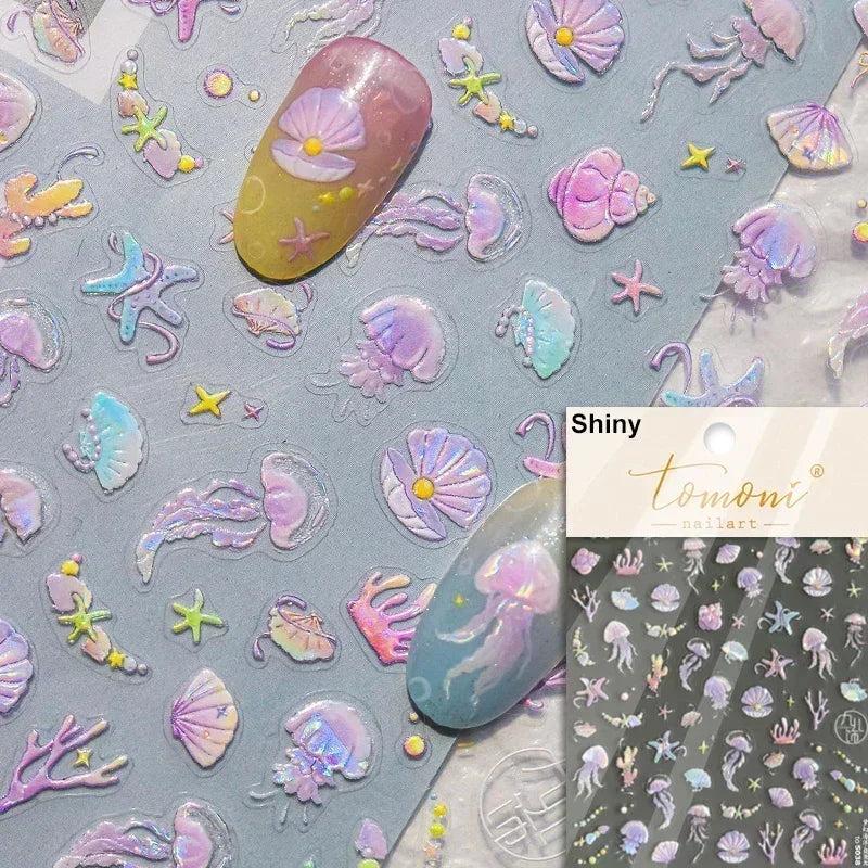 Ocean-Inspired Nail Art Sticker Set