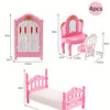 Mini Dollhouse Furniture Set – Bedroom & Kitchen Playset for Kids