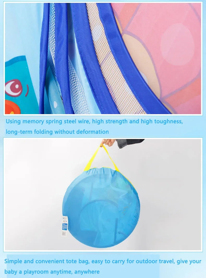 3-in-1 Kids Ball Pit Play Tent with Tunnel