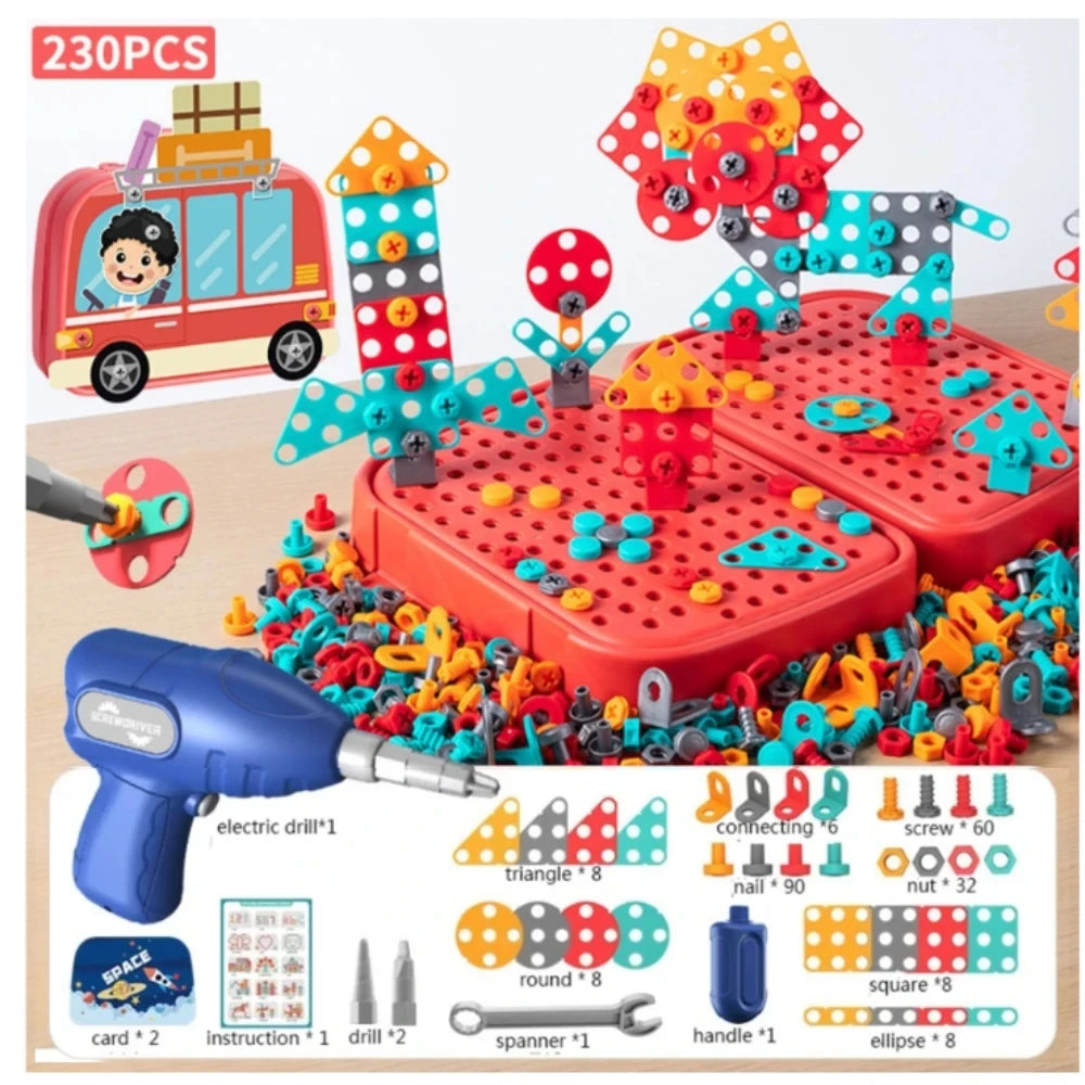 Kids STEM Building Set with Electric Drill and Screwdriver
