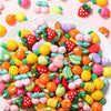 Assorted colorful candy resin flatbacks for DIY crafts and jewelry making
