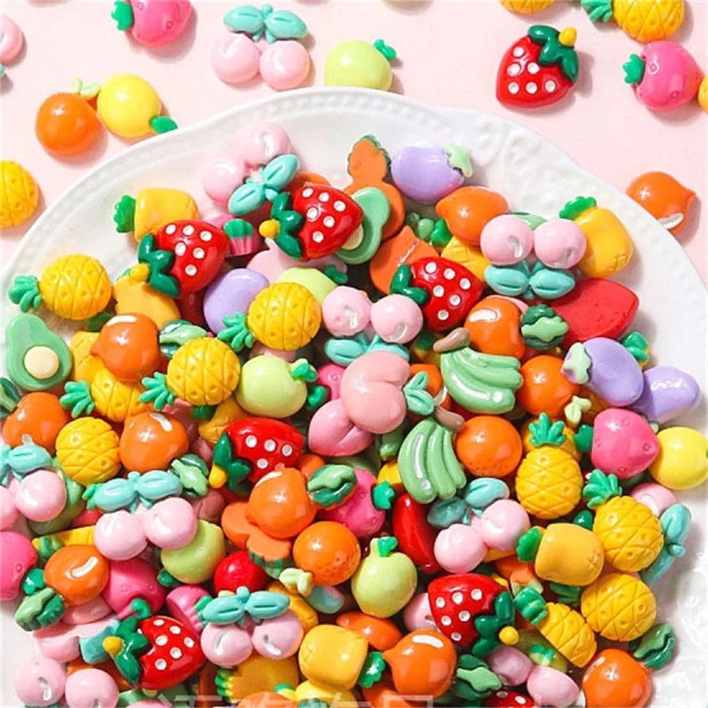Assorted colorful candy resin flatbacks for DIY crafts and jewelry making