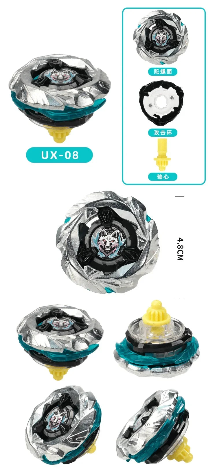Metal Spinning Top Battle Toy with Launcher