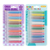 A set of 12 water-soluble chalk crayons in various colors packaged for outdoor play.