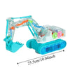 Transparent Gear Excavator Toy with LED Lights & Music