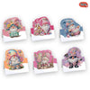 A set of six diamond painting birthday cards featuring cute christmas-themed characters like Santa and elves with floral desi