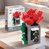 Retro Camera Building Blocks Set with Flower Bonsai Design