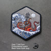 3D Embroidered Surfing Wave Patch with Octopus Design