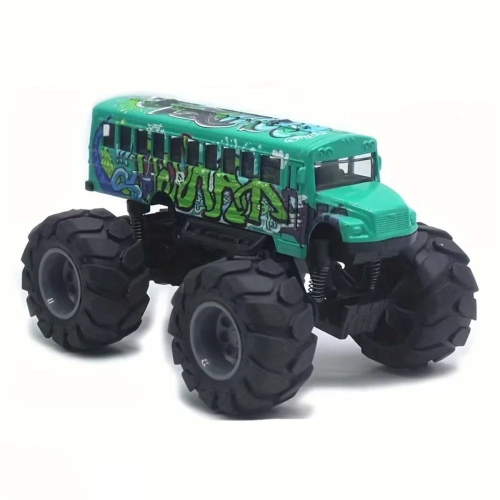 Die-Cast Metal School Bus Pull-Back Toy – 1:43 Scale with Large Wheels